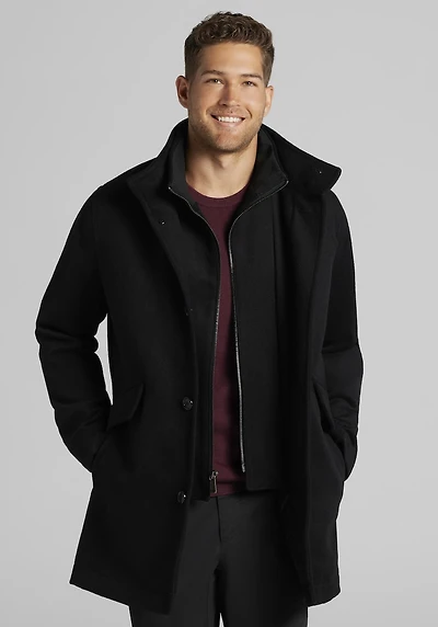 Men's Jos. A. Bank Tailored Fit Melton Carcoat at Jos. A. Bank, Black