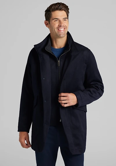 Men's Jos. A. Bank Tailored Fit Melton Carcoat at Jos. A. Bank, Blue/Navy