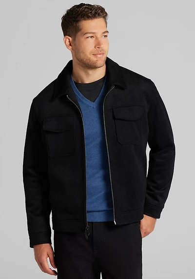 Men's Jos. A. Bank Tailored Fit Ike Bomber Jacket at Jos. A. Bank, Black