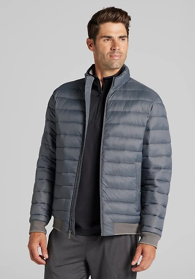 Men's Traveler® Collection Tailored Fit Puffer Jacket at Jos. A. Bank, Grey/Iron Gate
