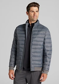 Men's Traveler® Collection Tailored Fit Puffer Jacket at Jos. A. Bank, Grey/Iron Gate