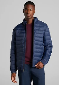 Men's Traveler® Collection Tailored Fit Puffer Jacket at Jos. A. Bank, Blue/Navy Blazer
