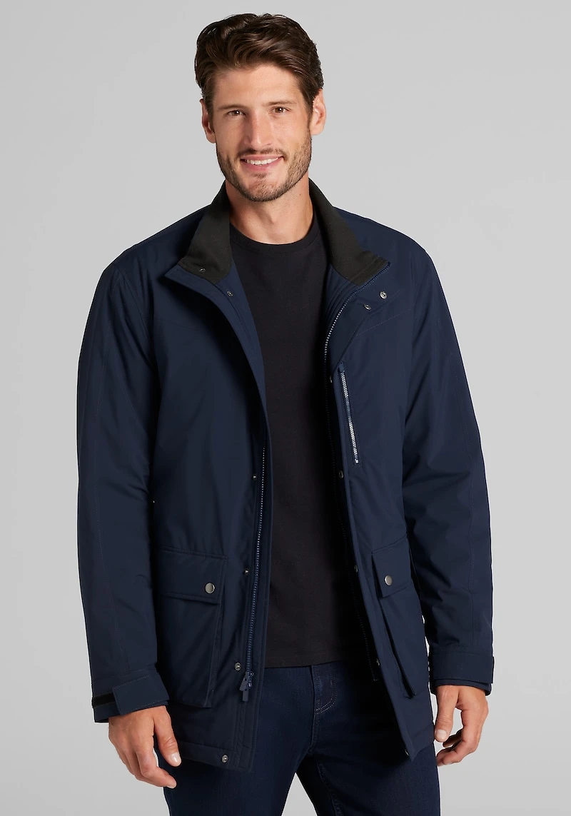 Men's Jos. A. Bank Tailored Fit Lightweight Fill Car Coat at Jos. A. Bank, Blue/Navy