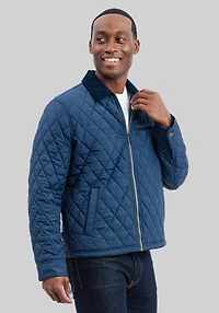 Men's London Fog Tailored Fit Diamond Quilted Barn Jacket at Jos. A. Bank, Blue/Navy