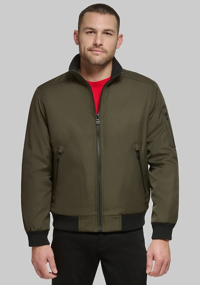 Men's Calvin Klein Tailored Fit Classic Ripstop Bomber Jacket at Jos. A. Bank, Green/Olive, 