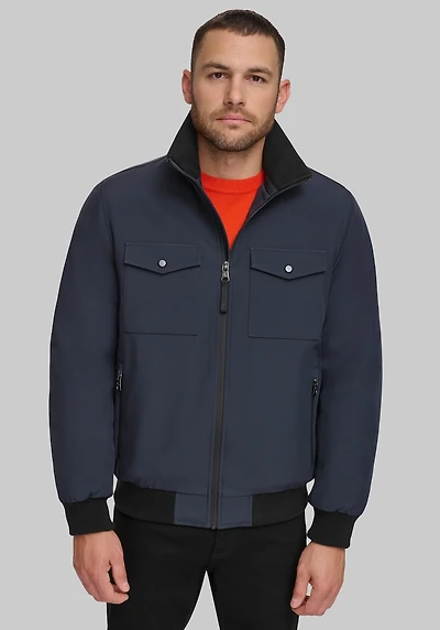 Men's Calvin Klein FlexTech Bomber Jacket at Jos. A. Bank, Blue/Navy