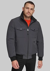 Men's Calvin Klein Tailored Fit FlexTech Bomber Jacket at Jos. A. Bank, Charcoal/Grey