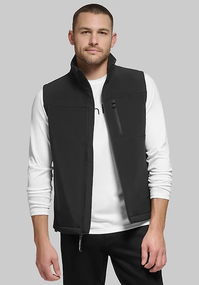 Men's Calvin Klein Tailored Fit Soft Shell Vest at Jos. A. Bank, Black