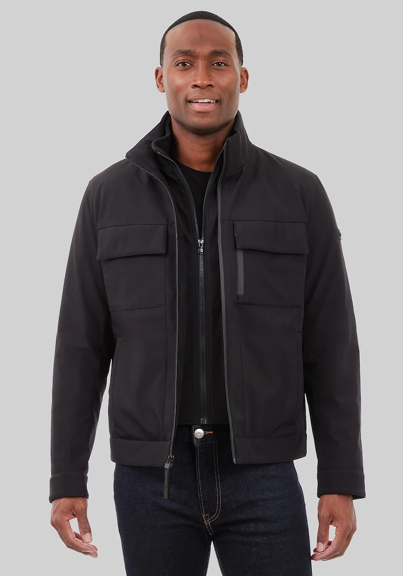 Men's Michael Kors Tailored Fit Soft Shell Hipster Jacket at Jos. A. Bank, Black, 