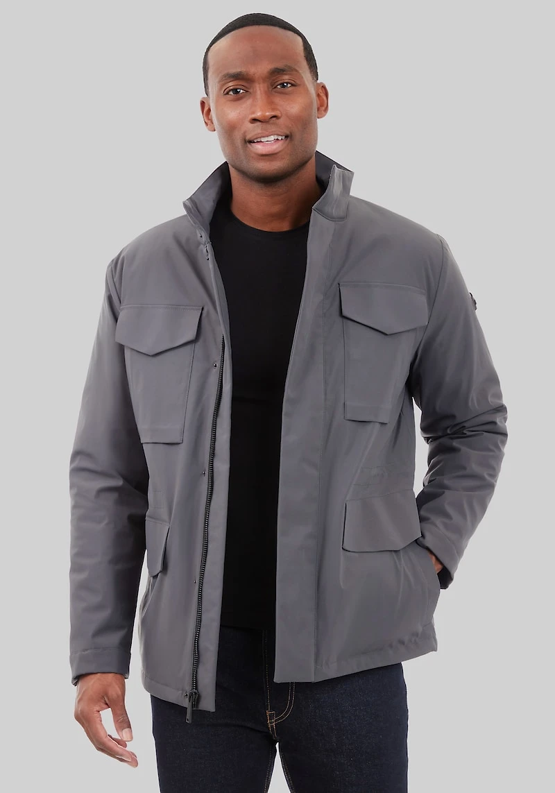 Men's Michael Kors Tailored Fit High-Denier Field Coat at Jos. A. Bank, Charcoal/Grey