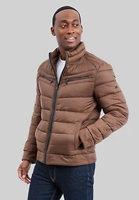 Men's Michael Kors Tailored Fit Lightweight Packable Jacket at Jos. A. Bank, Brown/Mocha