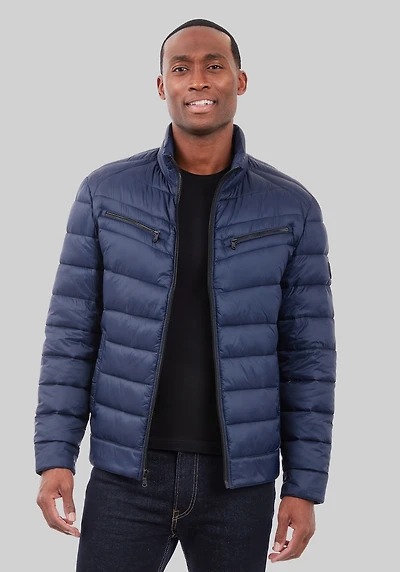 Men's Michael Kors Tailored Fit Lightweight Packable Jacket at Jos. A. Bank, Blue/Dark Navy