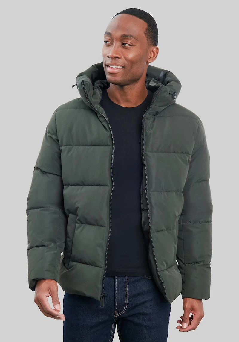 Men's Michael Kors Midweight Puffer Jacket at Jos. A. Bank, Dark Olive/Green