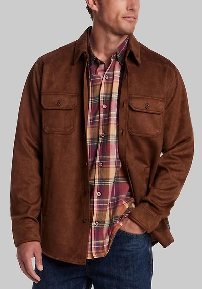 Men's Weatherproof Vintage Traditional Fit Faux Suede Jacket at Jos. A. Bank, Camel/Tan