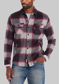 Men's Weatherproof Vintage Traditional Fit Plaid Shirt Jacket at Jos. A. Bank, Burgundy