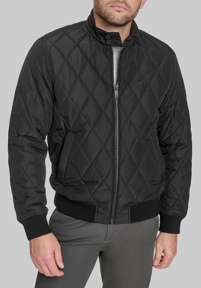 Men's Dockers Traditional Fit Diamond Quilted Bomber Jacket at Jos. A. Bank, Black