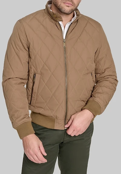 Men's Dockers Traditional Fit Diamond Quilted Bomber Jacket at Jos. A. Bank, Brown