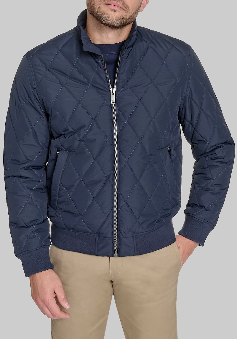 Men's Dockers Traditional Fit Diamond Quilted Bomber Jacket at Jos. A. Bank, Blue/Navy