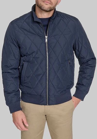 Men's Dockers Traditional Fit Diamond Quilted Bomber Jacket at Jos. A. Bank, Blue/Navy