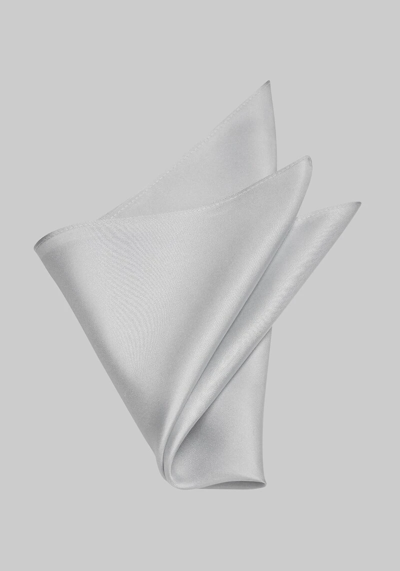Men's Jos. A. Bank Solid Silk Pocket Square at Jos. A. Bank, Grey/Silver,