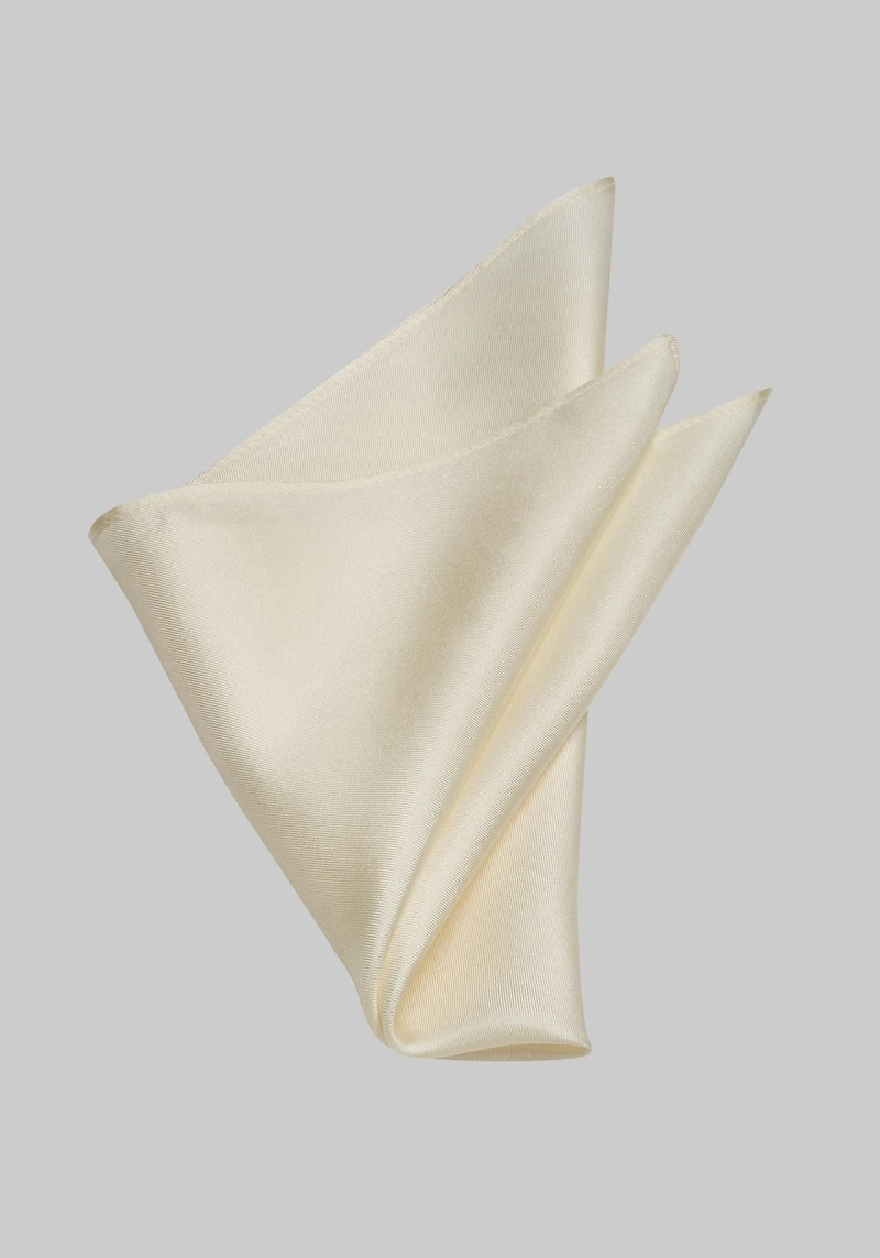 Men's Jos. A. Bank Solid Silk Pocket Square at Jos. A. Bank, Cream/White