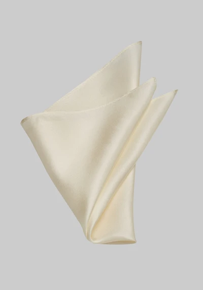 Men's Jos. A. Bank Solid Silk Pocket Square at Jos. A. Bank, Cream/White