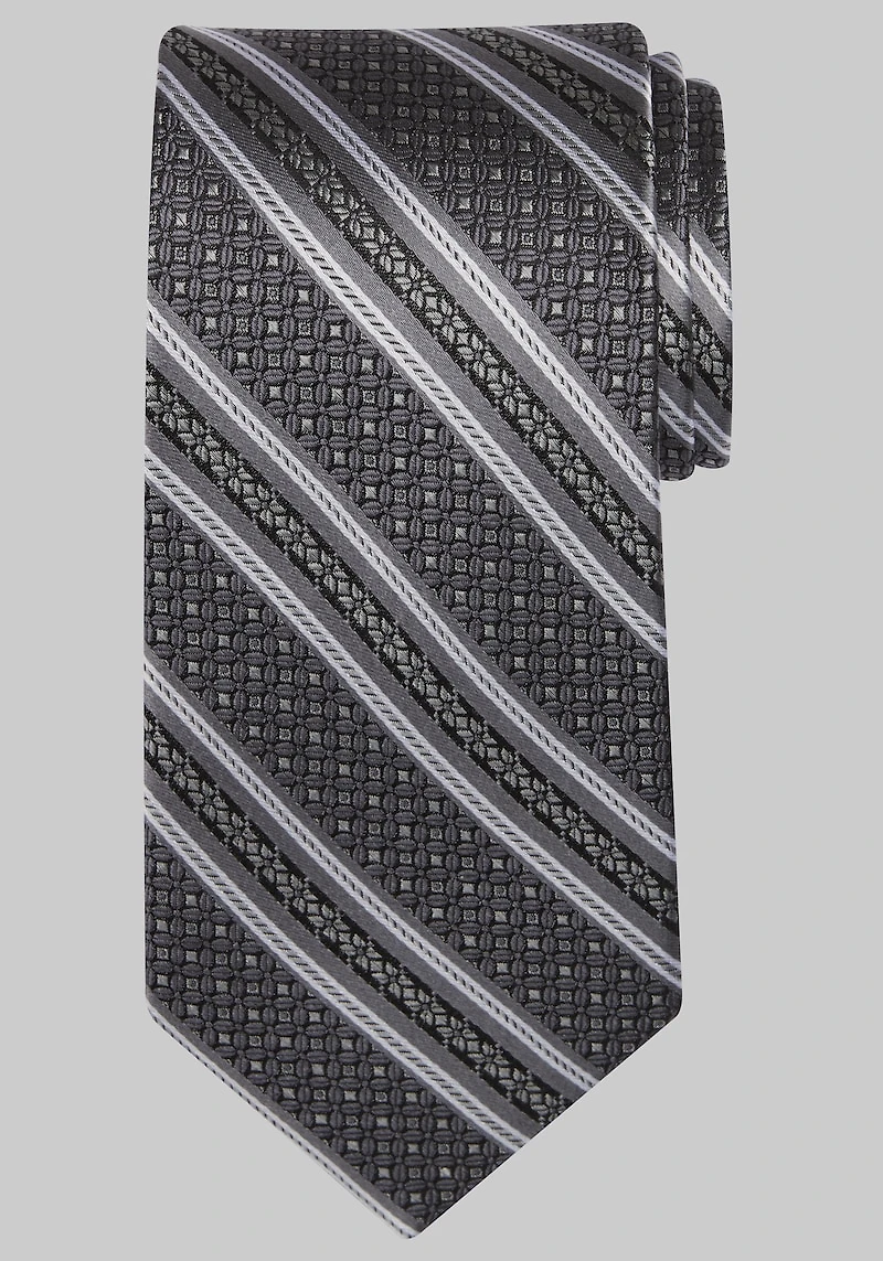 Men's Reserve Collection Textured Stripe Tie at Jos. A. Bank, Black,