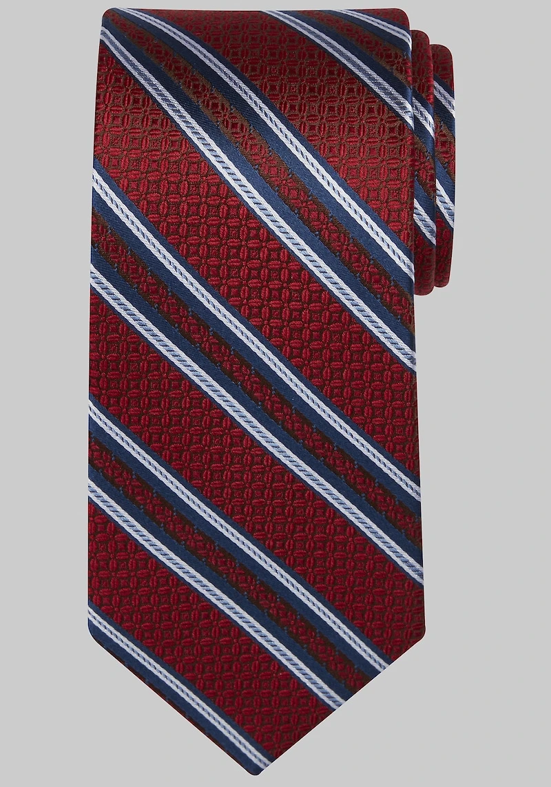 Men's Reserve Collection Textured Stripe Tie at Jos. A. Bank, Red