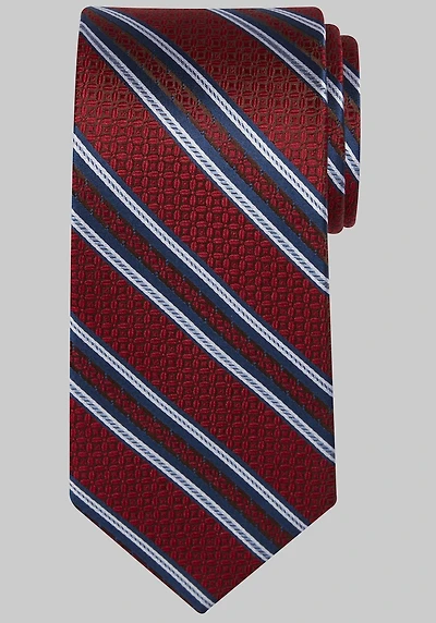 Men's Reserve Collection Textured Stripe Tie at Jos. A. Bank, Red,