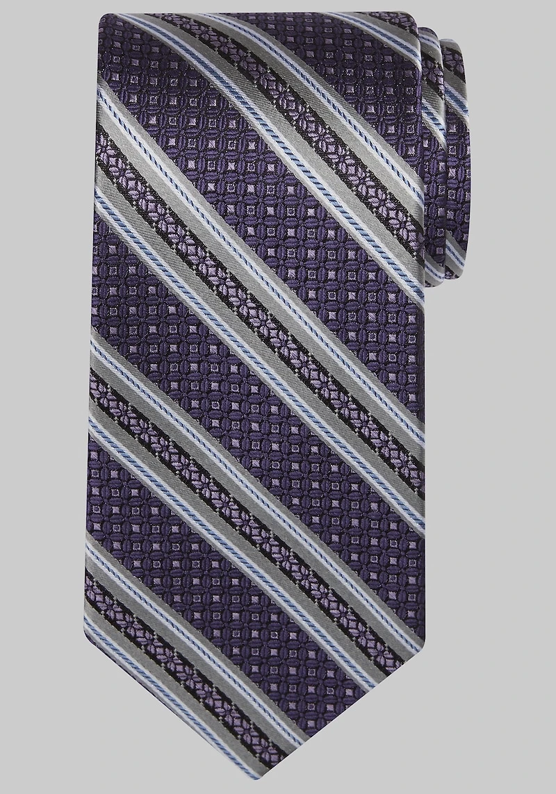 Men's Reserve Collection Textured Stripe Tie at Jos. A. Bank, Purple,