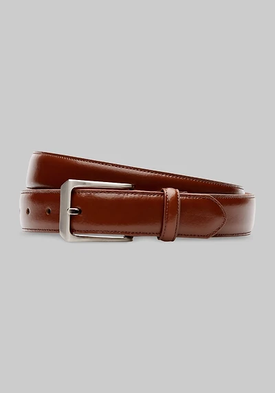 Men's Jos. A. Bank Glazed Leather Belt at Jos. A. Bank, Cognac/Tan
