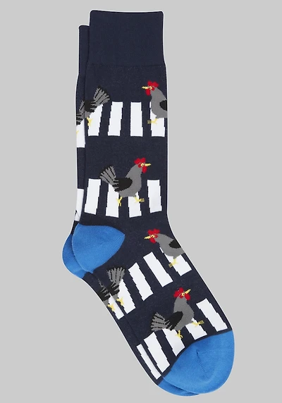 Men's Jos. A. Bank Chicken Crossing The Road Socks at Jos. A. Bank, Blue/Xavier Navy,