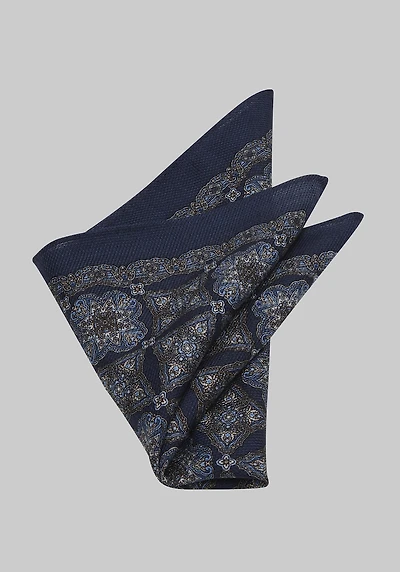Men's Jos. A. Bank Medallion Pocket Square at Jos. A. Bank, Blue/Navy,