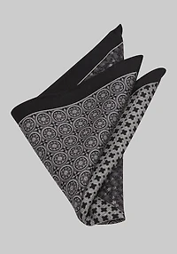 Men's Jos. A. Bank Four Pattern Pocket Square at Jos. A. Bank, Black,
