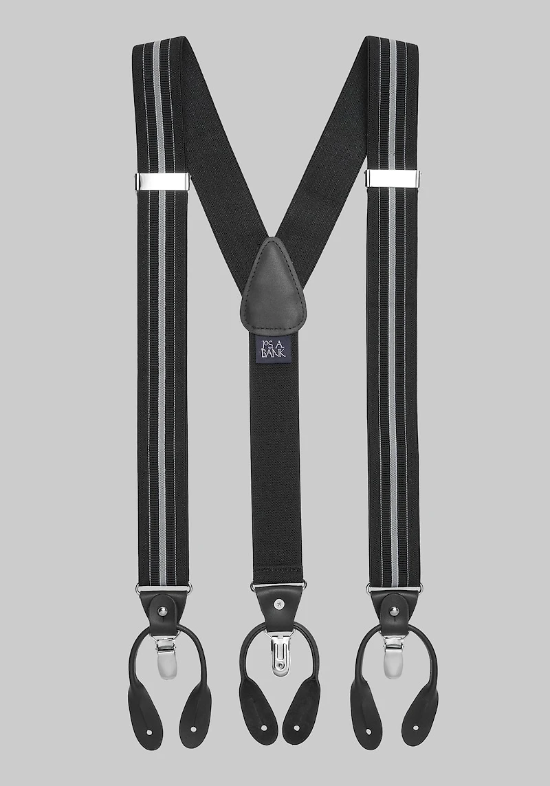 Men's Jos. A. Bank Stretch Stripe Suspenders at Jos. A. Bank, Black,