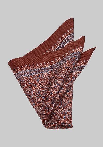 Men's Jos. A. Bank Medallion Pocket Square at Jos. A. Bank, Orange/Rust,