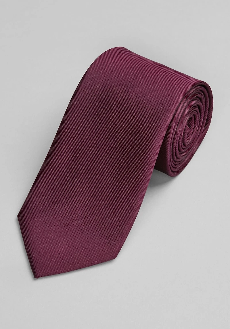 Men's Traveler Collection Solid Tie - Long at Jos. A. Bank, Burgundy/Wine,