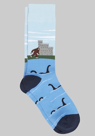 Men's Jos. A. Bank Big Foot & Loch Ness Monster Socks at Jos. A. Bank, Blue/Cerulean,