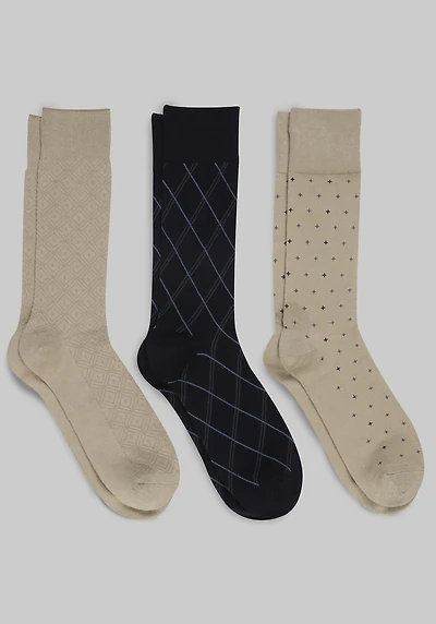 Men's Jos. A. Bank Patterned Bamboo Socks, 3-Pack at Jos. A. Bank, Multi,