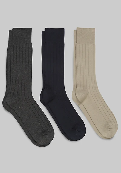 Men's Jos. A. Bank Ribbed Bamboo Socks, 3-Pack at Jos. A. Bank, Multi,