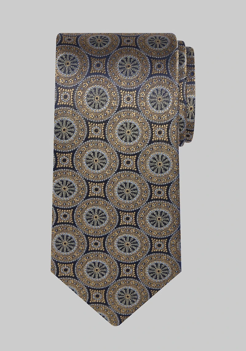 Men's Reserve Collection Textured Medallion Tie at Jos. A. Bank, Gold,