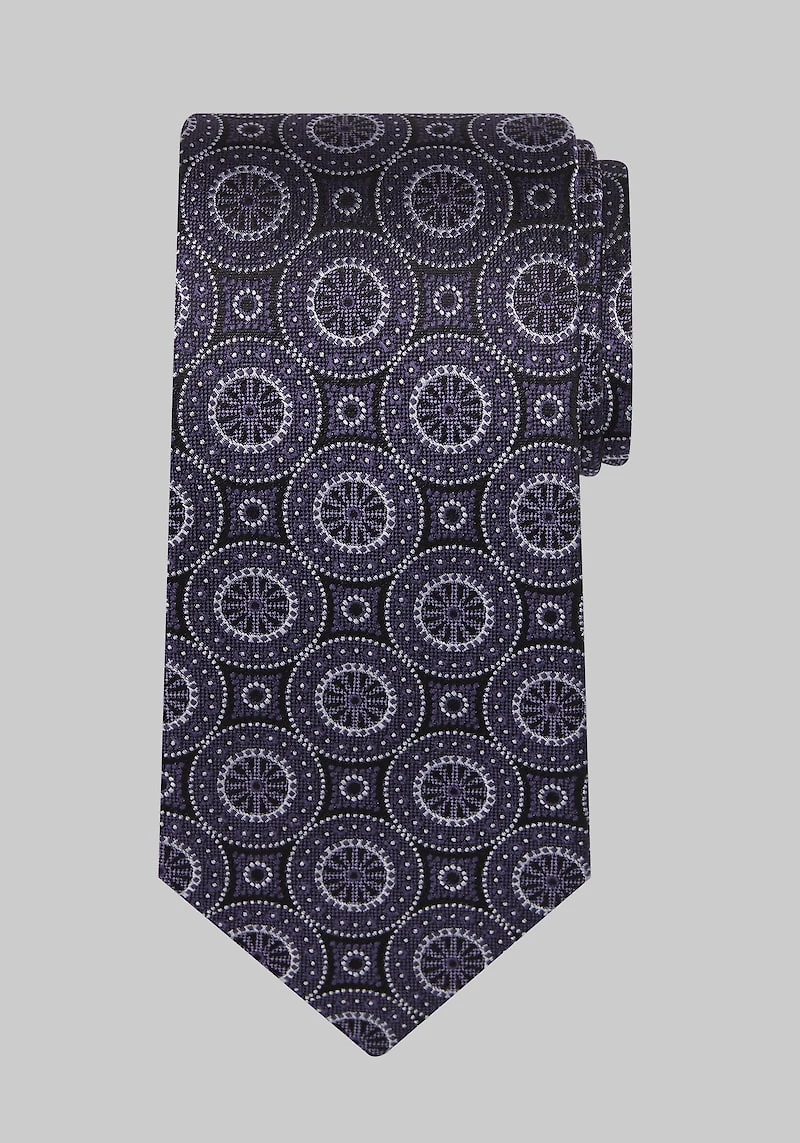 Men's Reserve Collection Textured Medallion Tie at Jos. A. Bank, Purple,