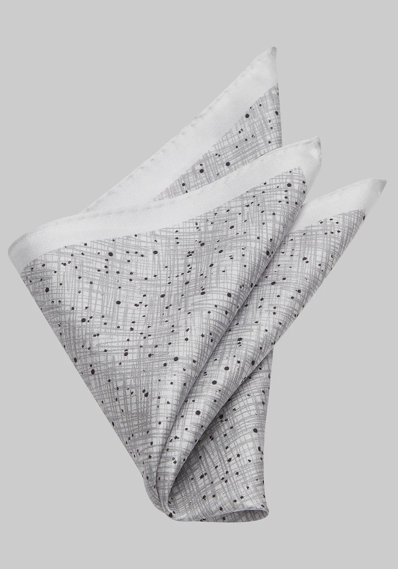 Men's Jos. A. Bank Abstract Pocket Square at Jos. A. Bank, Grey/Silver,