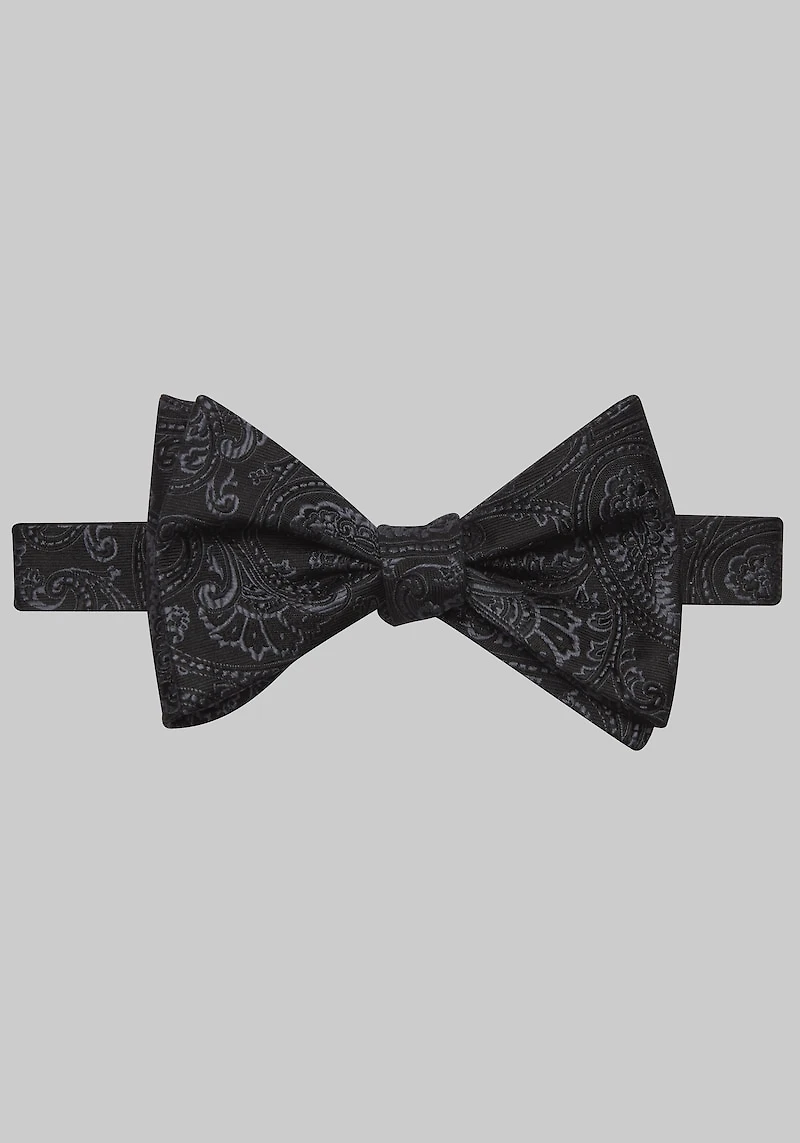 Men's Jos. A. Bank Tonal Paisley Satin Self-Tie Bow Tie at Jos. A. Bank, Black,
