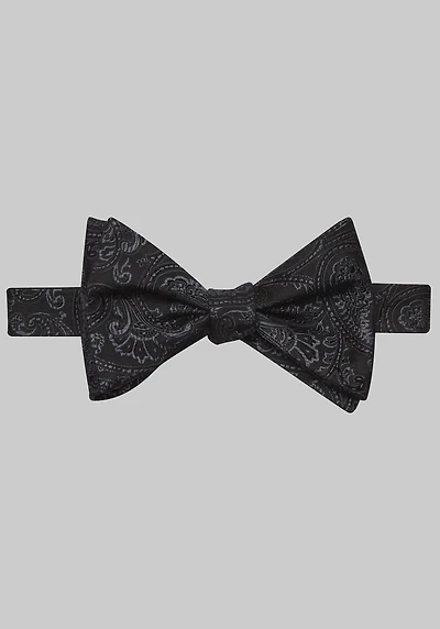 Men's Jos. A. Bank Tonal Paisley Satin Self-Tie Bow Tie at Jos. A. Bank, Black,