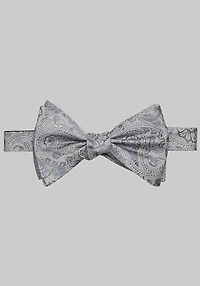 Men's Jos. A. Bank Tonal Paisley Satin Self-Tie Bow Tie at Jos. A. Bank, Grey/Silver,