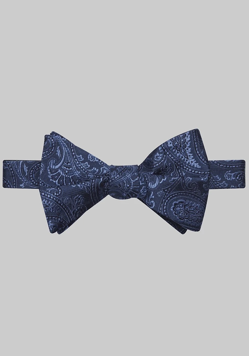Men's Jos. A. Bank Tonal Paisley Satin Self-Tie Bow Tie at Jos. A. Bank, Blue/Navy,