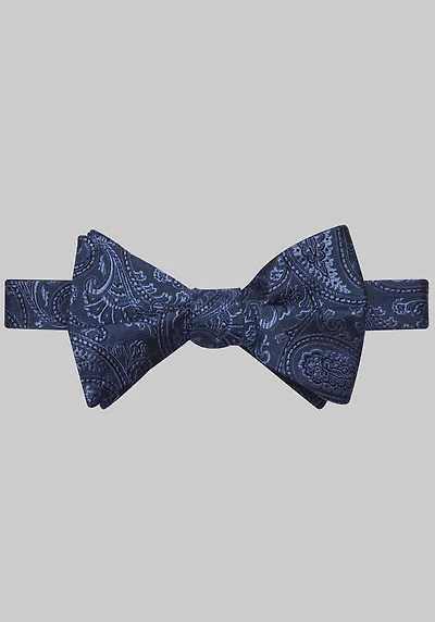 Men's Jos. A. Bank Tonal Paisley Satin Self-Tie Bow Tie at Jos. A. Bank, Blue/Navy,