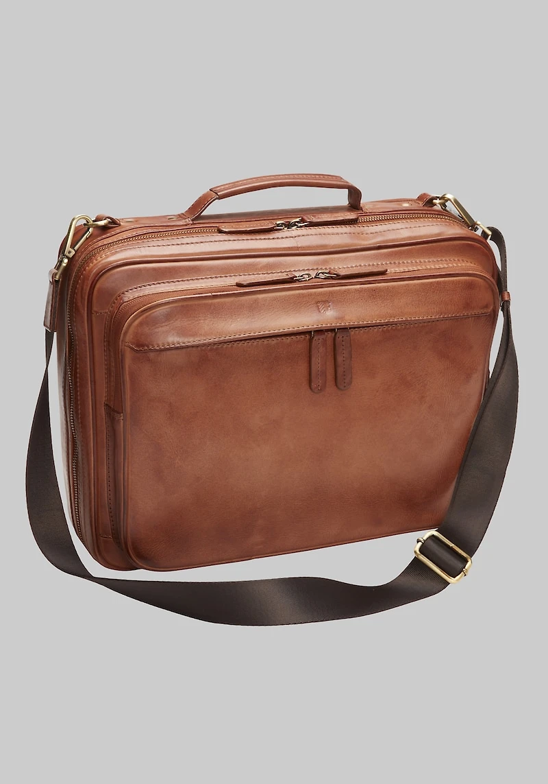 Men's Jos. A. Bank Convertible Leather Briefcase Backpack at Jos. A. Bank, Tan,
