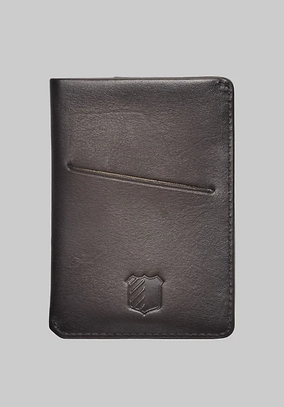 Men's Jos. A. Bank Bi-Fold Leather Card Case With Pull Tab at Jos. A. Bank, Black,